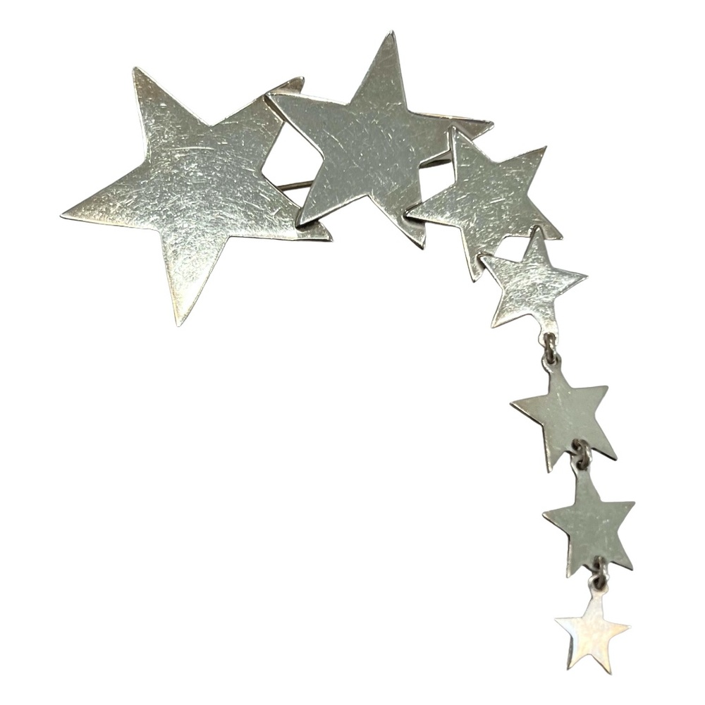 STERLING SILVER SHOOTING STARS STATEMENT BROOCH
